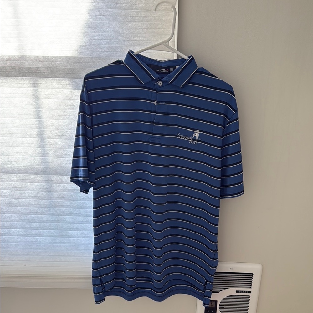 Ralph Lauren Blue Polo with White Stripes